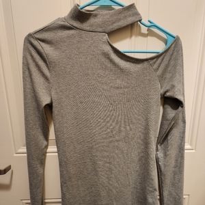 Red by BKE Mock Neck One Cold Shoulder Top